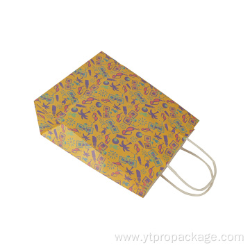 Mix Color Shopping Handle Kraft Paper